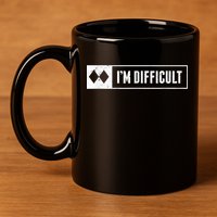 Funny I'm Difficult Snowboard Ski Mountain Sign Retro 11oz C Handle Ceramic Mug
