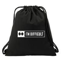 Funny I'm Difficult Snowboard Ski Mountain Sign Retro Drawstring Bag