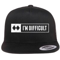Funny I'm Difficult Snowboard Ski Mountain Sign Retro Flatbill Hat