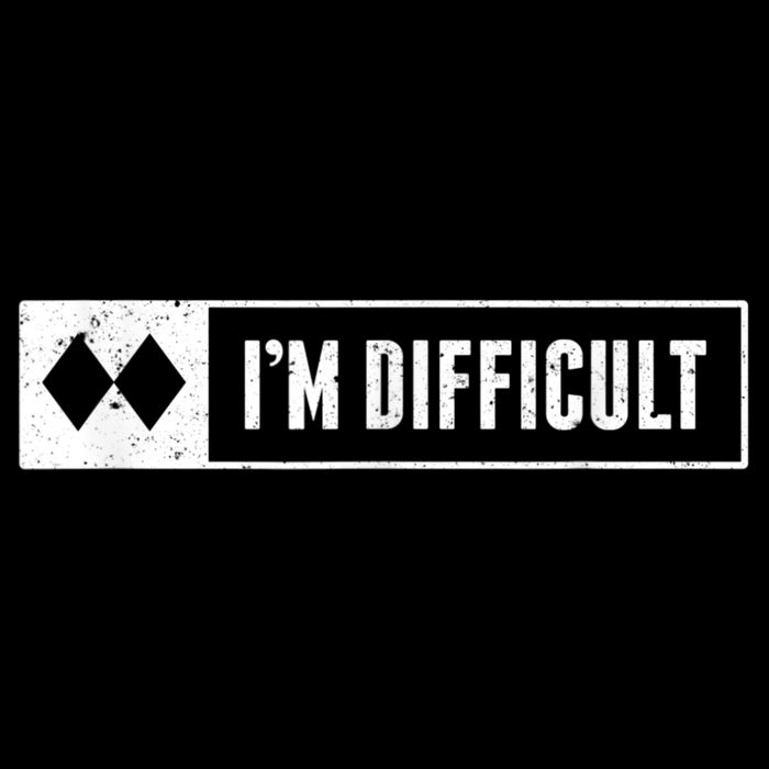 Funny I'm Difficult Snowboard Ski Mountain Sign Retro Flatbill Hat