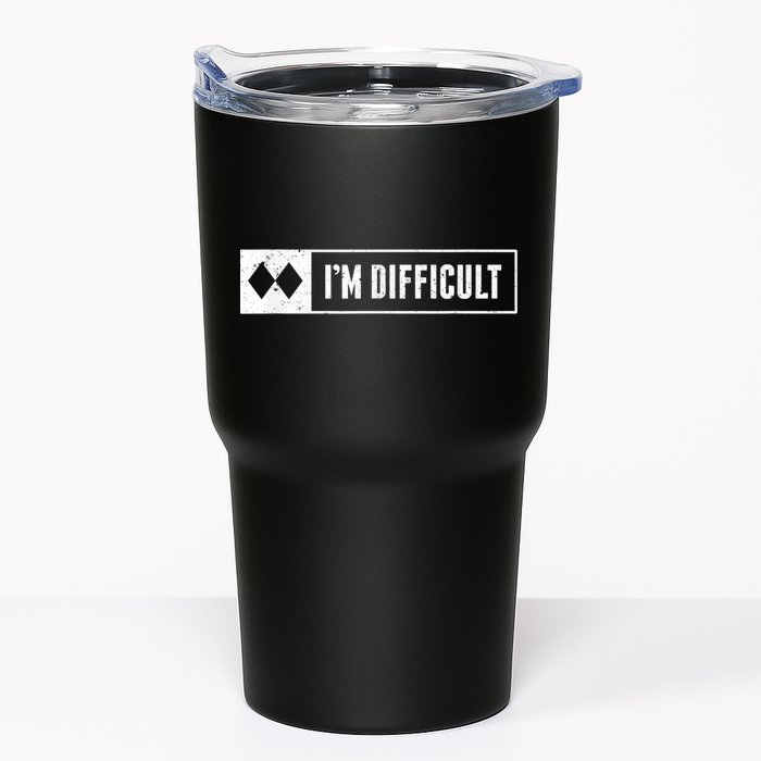 Funny I'm Difficult Snowboard Ski Mountain Sign Retro Tumbler
