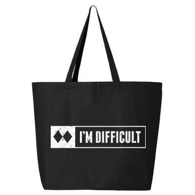 Funny I'm Difficult Snowboard Ski Mountain Sign Retro 25L Jumbo Tote