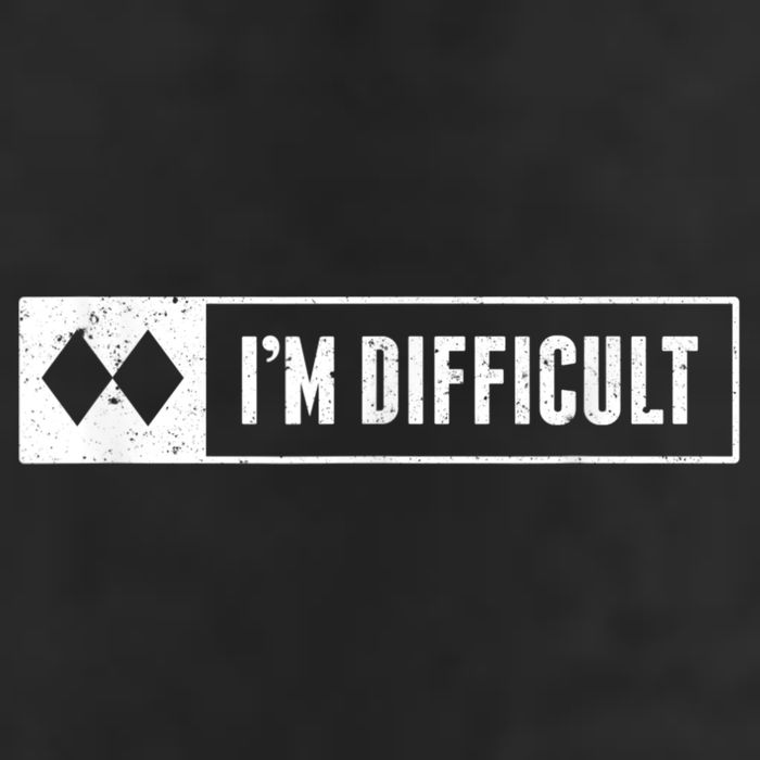 Funny I'm Difficult Snowboard Ski Mountain Sign Retro 25L Jumbo Tote