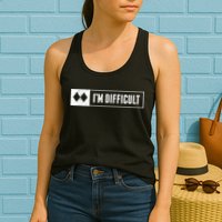 Funny I'm Difficult Snowboard Ski Mountain Sign Retro Womens Tank Top