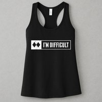 Funny I'm Difficult Snowboard Ski Mountain Sign Retro Womens Tank Top