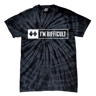 Funny I'm Difficult Snowboard Ski Mountain Sign Retro Tie-Dye T-Shirt