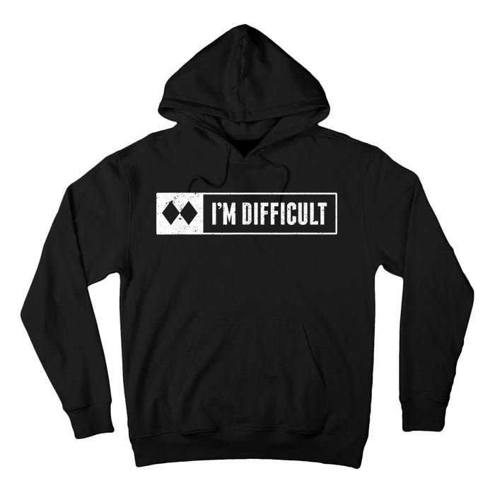 Funny I'm Difficult Snowboard Ski Mountain Sign Retro Tall Hoodie