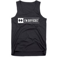 Funny I'm Difficult Snowboard Ski Mountain Sign Retro Tank Top