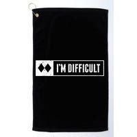 Funny I'm Difficult Snowboard Ski Mountain Sign Retro Golf Towel