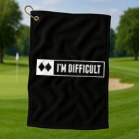 Funny I'm Difficult Snowboard Ski Mountain Sign Retro Golf Towel