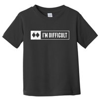 Funny I'm Difficult Snowboard Ski Mountain Sign Retro Toddler T-Shirt