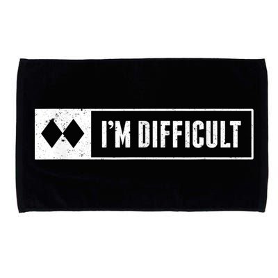 Funny I'm Difficult Snowboard Ski Mountain Sign Retro Microfiber Hand Towel