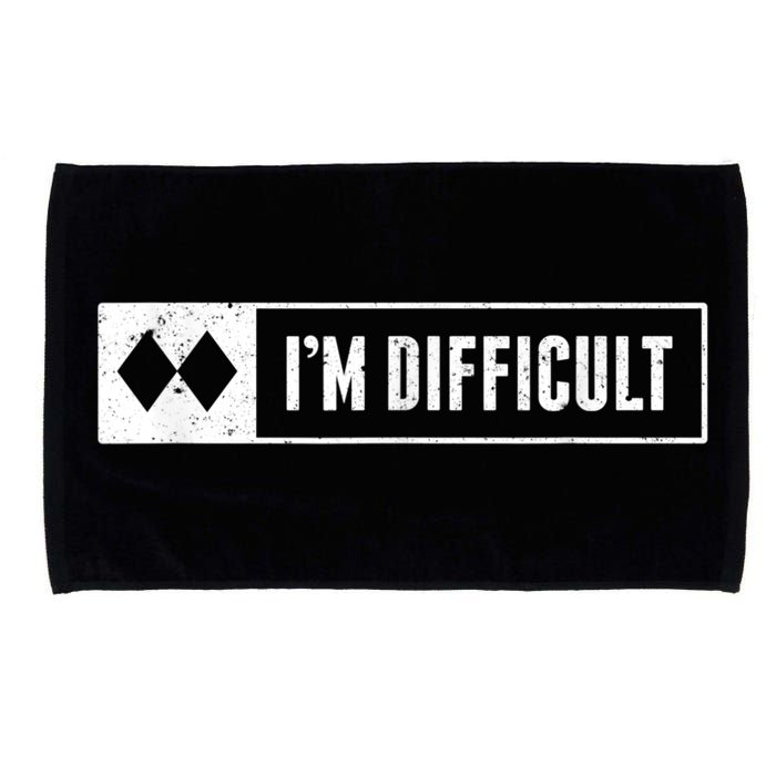 Funny I'm Difficult Snowboard Ski Mountain Sign Retro Microfiber Hand Towel