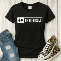 Funny I'm Difficult Snowboard Ski Mountain Sign Retro Womens T-Shirt