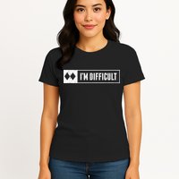 Funny I'm Difficult Snowboard Ski Mountain Sign Retro Womens T-Shirt
