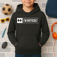 Funny I'm Difficult Snowboard Ski Mountain Sign Retro Kids Hoodie