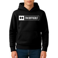 Funny I'm Difficult Snowboard Ski Mountain Sign Retro Kids Hoodie