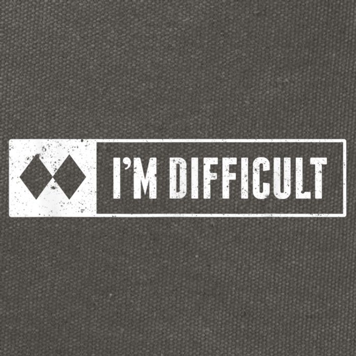 Funny I'm Difficult Snowboard Ski Mountain Sign Retro Cotton Canvas Backpack