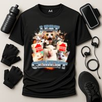 Funny I Eat Cement Cat Meme Cooling Performance Crew T-Shirt