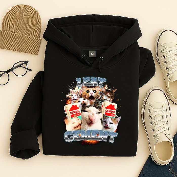 Funny I Eat Cement Cat Meme Hoodie