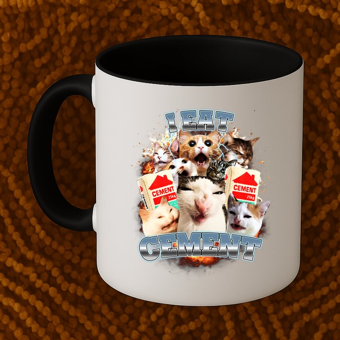 Funny I Eat Cement Cat Meme Mug