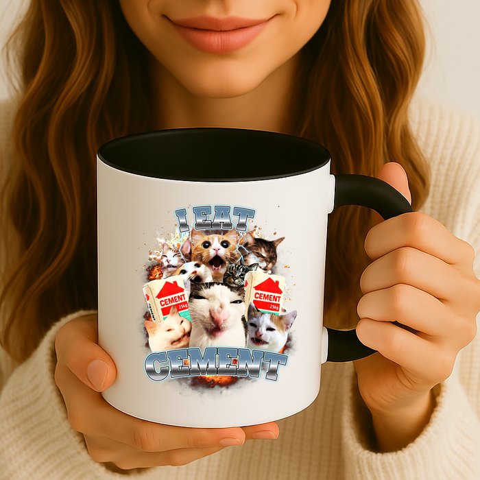 Funny I Eat Cement Cat Meme Mug