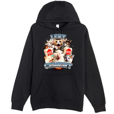 Funny I Eat Cement Cat Meme Premium Pullover Hoodie