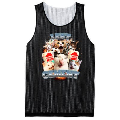 Funny I Eat Cement Cat Meme Mesh Reversible Basketball Jersey Tank