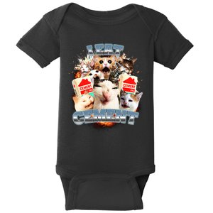 Funny I Eat Cement Cat Meme Baby Bodysuit