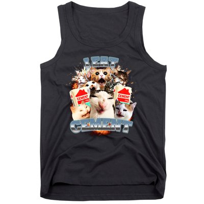 Funny I Eat Cement Cat Meme Tank Top