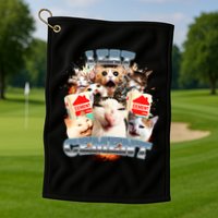 Funny I Eat Cement Cat Meme Golf Towel