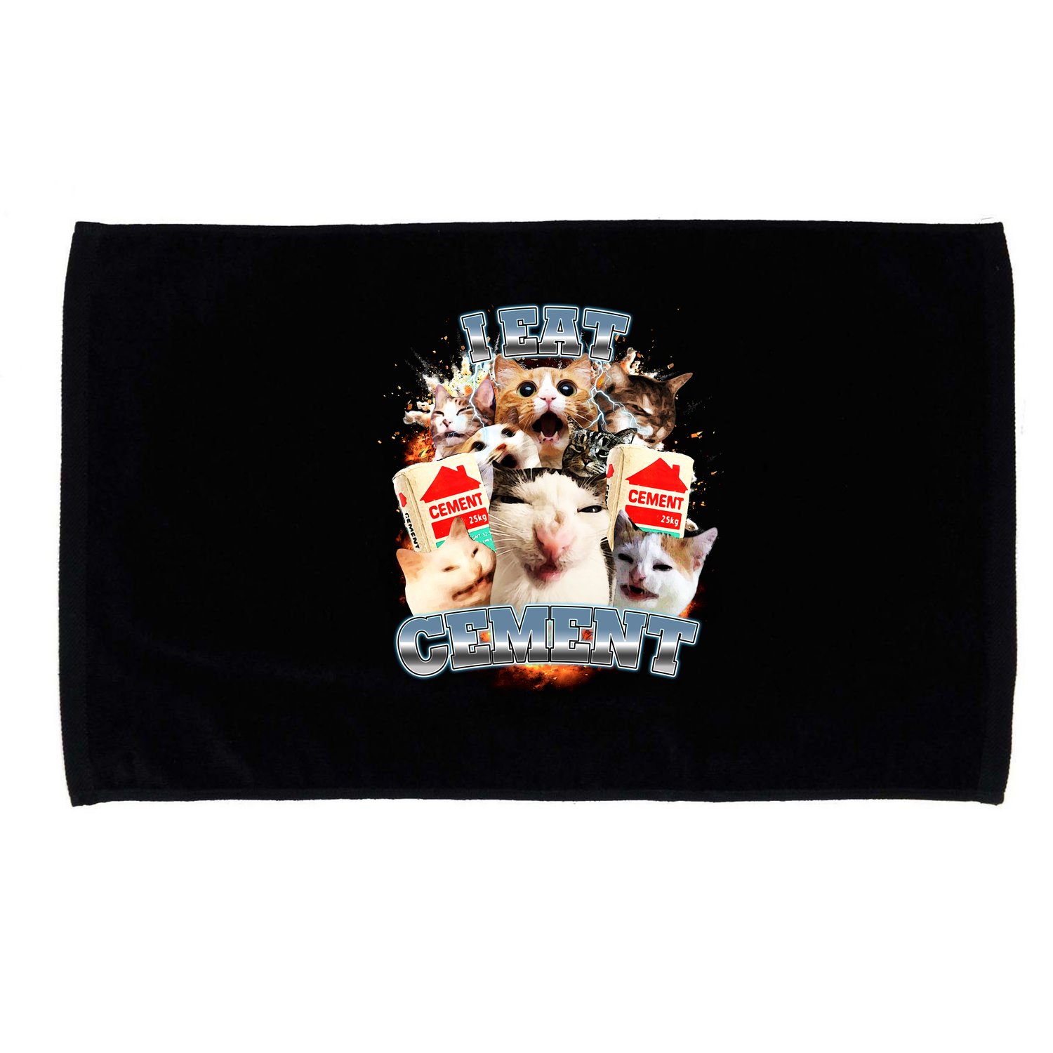Funny I Eat Cement Cat Meme Microfiber Hand Towel