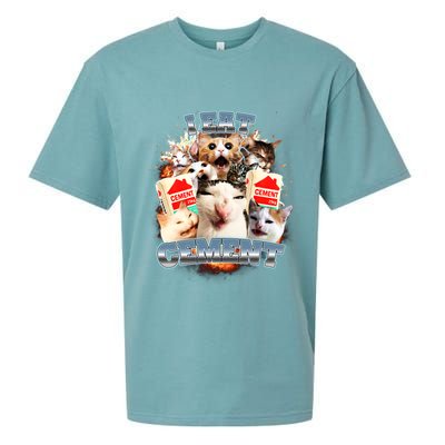 Funny I Eat Cement Cat Meme Sueded Cloud Jersey T-Shirt