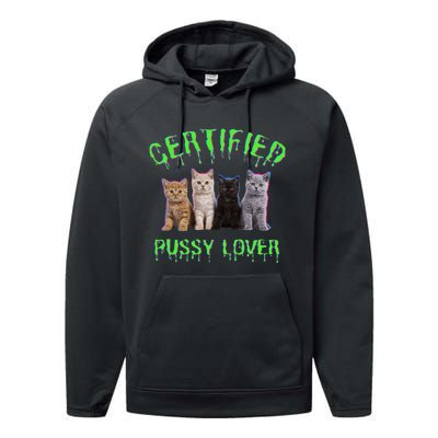 Funny Inappropriate Embarrassing Adult Humor Cat Lover Performance Fleece Hoodie