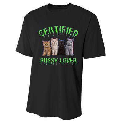 Funny Inappropriate Embarrassing Adult Humor Cat Lover Performance Sprint T-Shirt