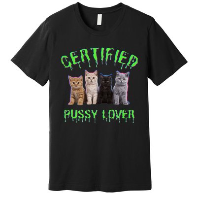 Funny Inappropriate Embarrassing Adult Humor Cat Lover Premium T-Shirt