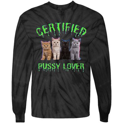 Funny Inappropriate Embarrassing Adult Humor Cat Lover Tie-Dye Long Sleeve Shirt