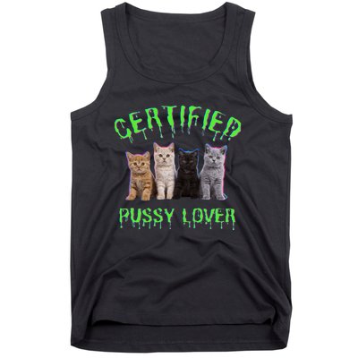 Funny Inappropriate Embarrassing Adult Humor Cat Lover Tank Top