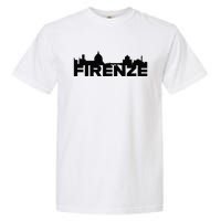 Firenze Italy Europe City Skyline Silhouette Outline Sketch Garment-Dyed Heavyweight T-Shirt