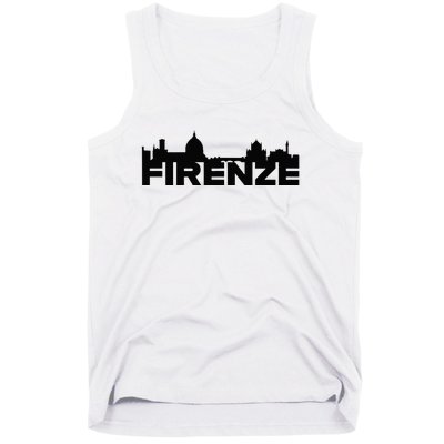 Firenze Italy Europe City Skyline Silhouette Outline Sketch Tank Top