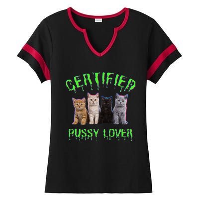 Funny Inappropriate Embarrassing Adult Humor Cat Lover Ladies Halftime Notch Neck Tee