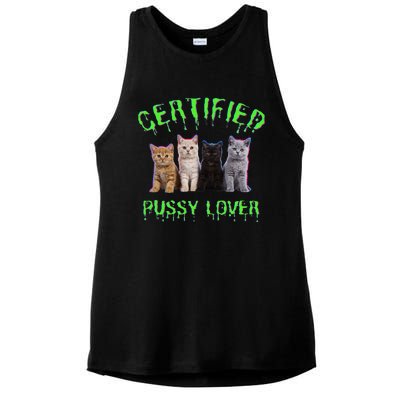 Funny Inappropriate Embarrassing Adult Humor Cat Lover Ladies PosiCharge Tri-Blend Wicking Tank