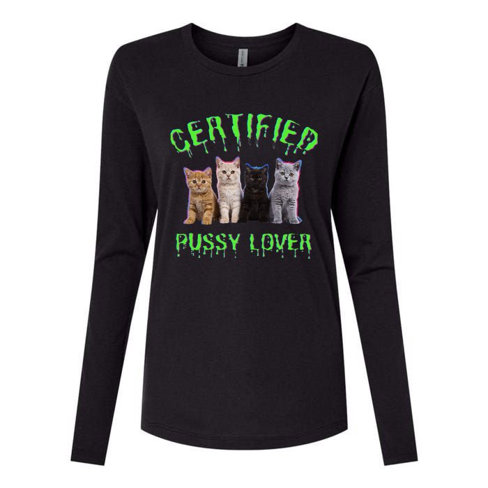 Funny Inappropriate Embarrassing Adult Humor Cat Lover Womens Cotton Relaxed Long Sleeve T-Shirt