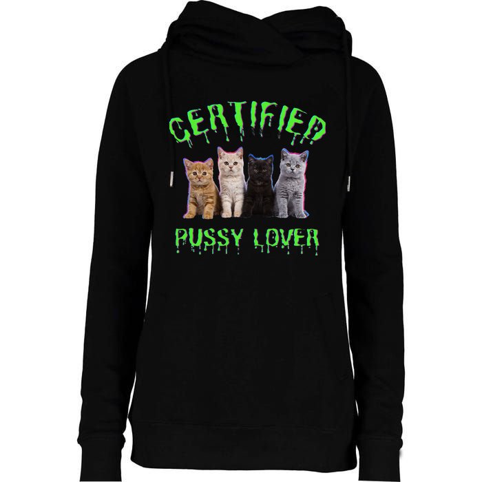 Funny Inappropriate Embarrassing Adult Humor Cat Lover Womens Funnel Neck Pullover Hood