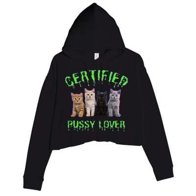 Funny Inappropriate Embarrassing Adult Humor Cat Lover Crop Fleece Hoodie