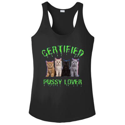 Funny Inappropriate Embarrassing Adult Humor Cat Lover Ladies PosiCharge Competitor Racerback Tank