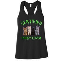 Funny Inappropriate Embarrassing Adult Humor Cat Lover Women's Racerback Tank