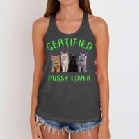 Funny Inappropriate Embarrassing Adult Humor Cat Lover Women's Knotted Racerback Tank