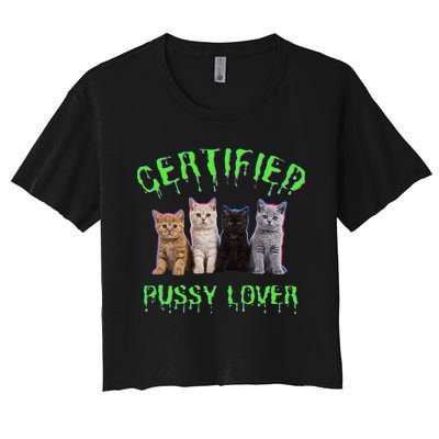 Funny Inappropriate Embarrassing Adult Humor Cat Lover Women's Crop Top Tee