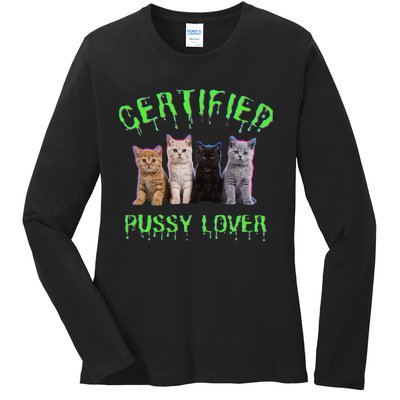 Funny Inappropriate Embarrassing Adult Humor Cat Lover Ladies Long Sleeve Shirt